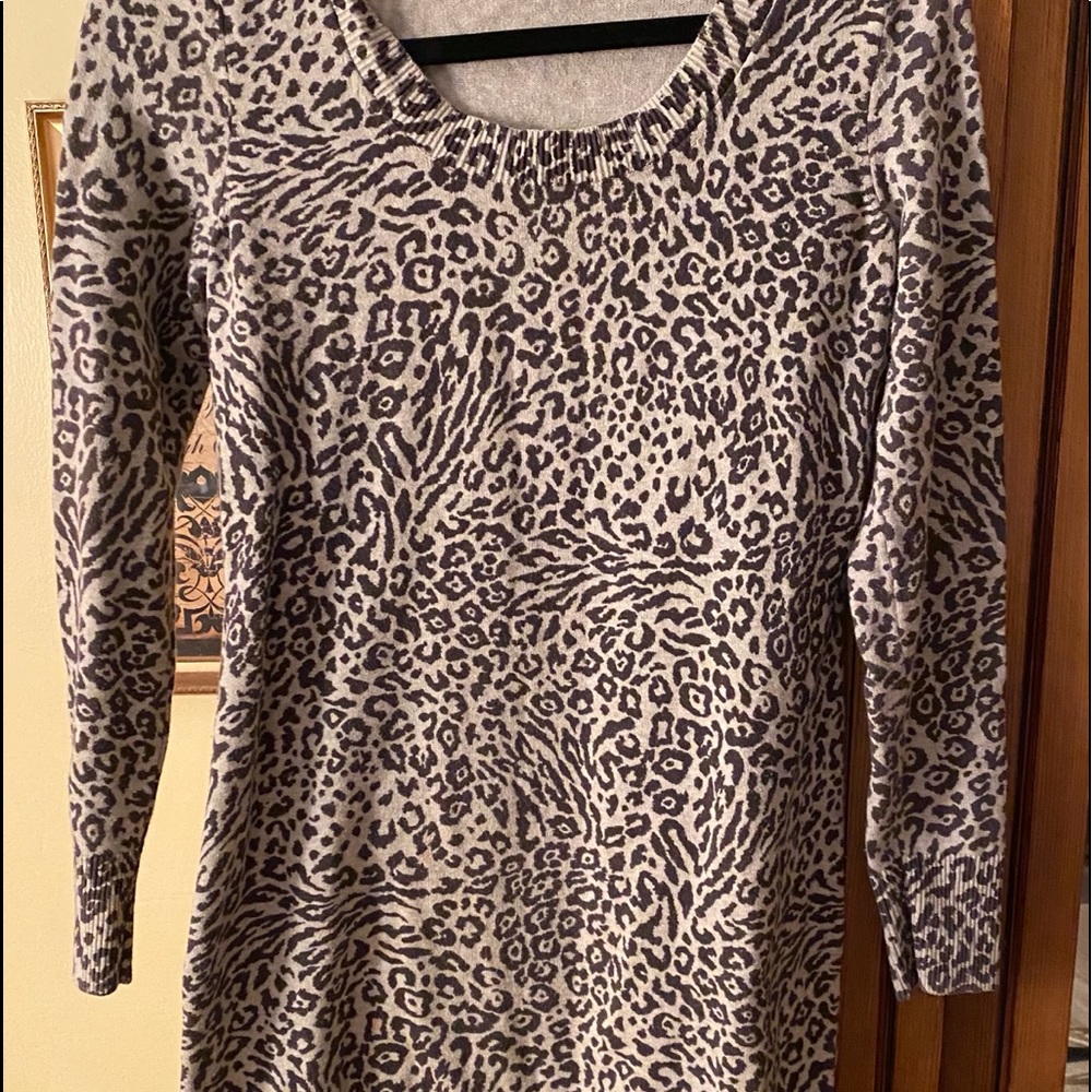Animal print Long sweater fashion top